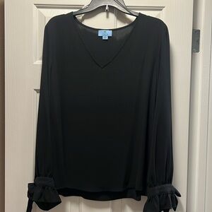 Cece Black v neck Blouse never worn.  Size XL